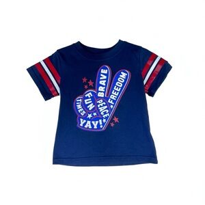 Way to Celebrate! Patriotic Kids Navy Blue Graphic T-Shirt